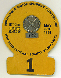 1955 Indianapolis 500 silver badge