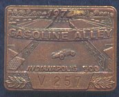 1972 Indianapolis 500 Bronze Pit Badge