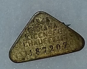 Indiana 1946 licensed chauffeur badge